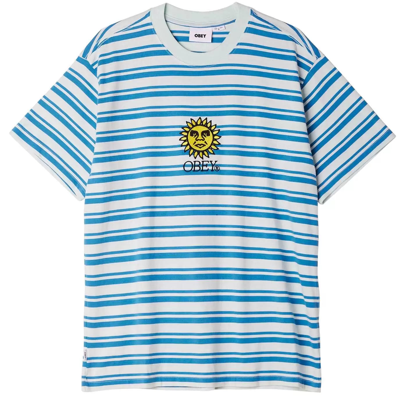 Obey Sunrise Stripe T-Shirt - Pure Water