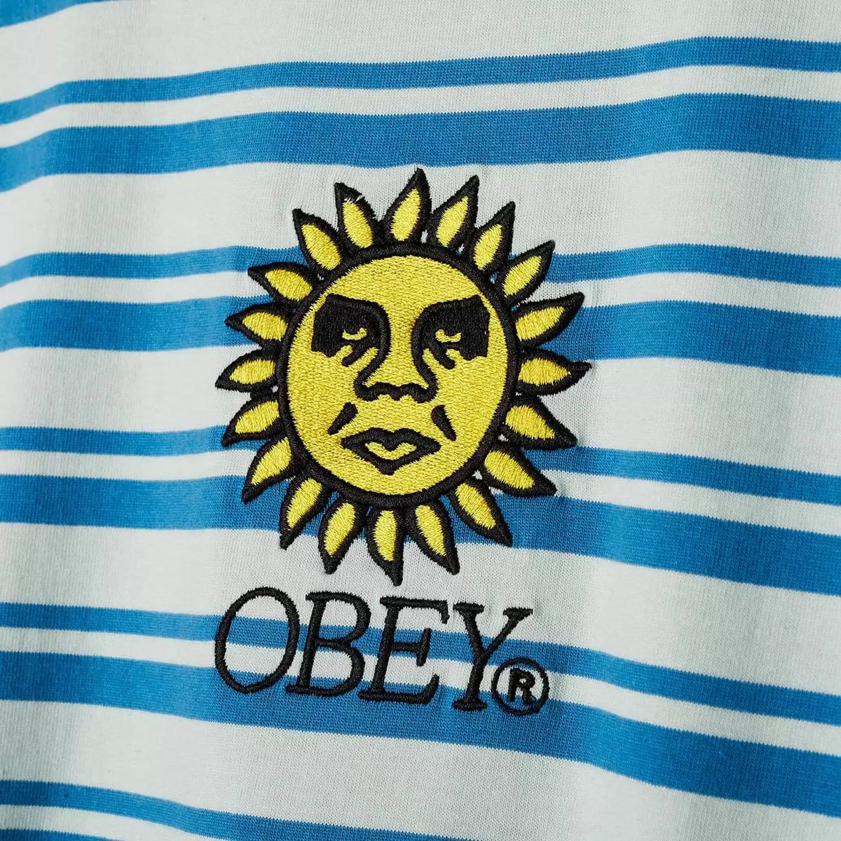 Obey Sunrise Stripe T-Shirt - Pure Water