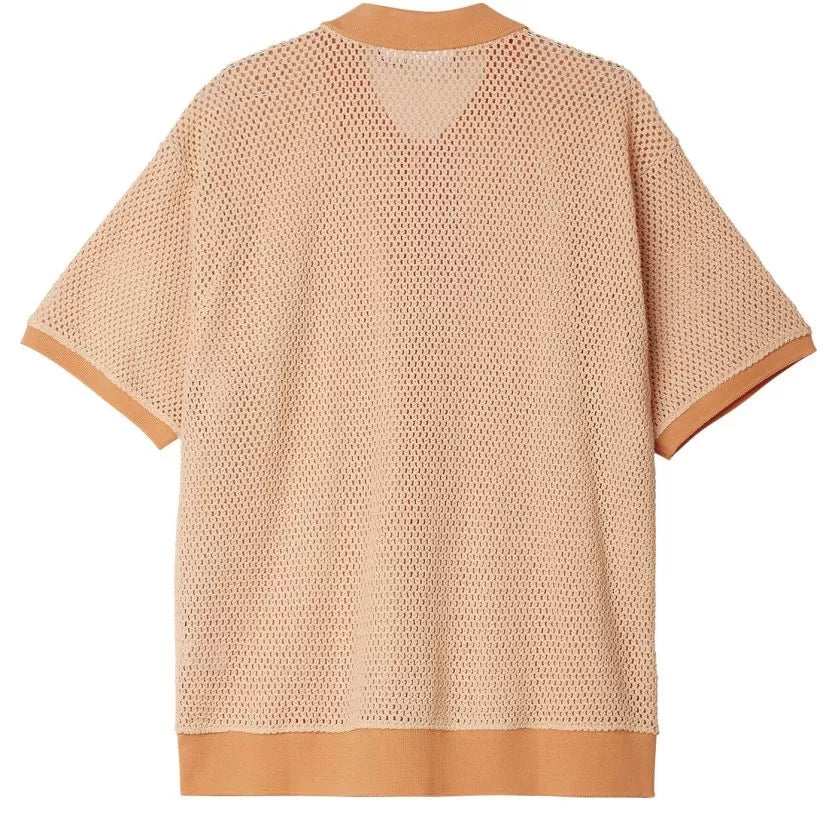 Obey Grove Button Up Polo - Peach Sand