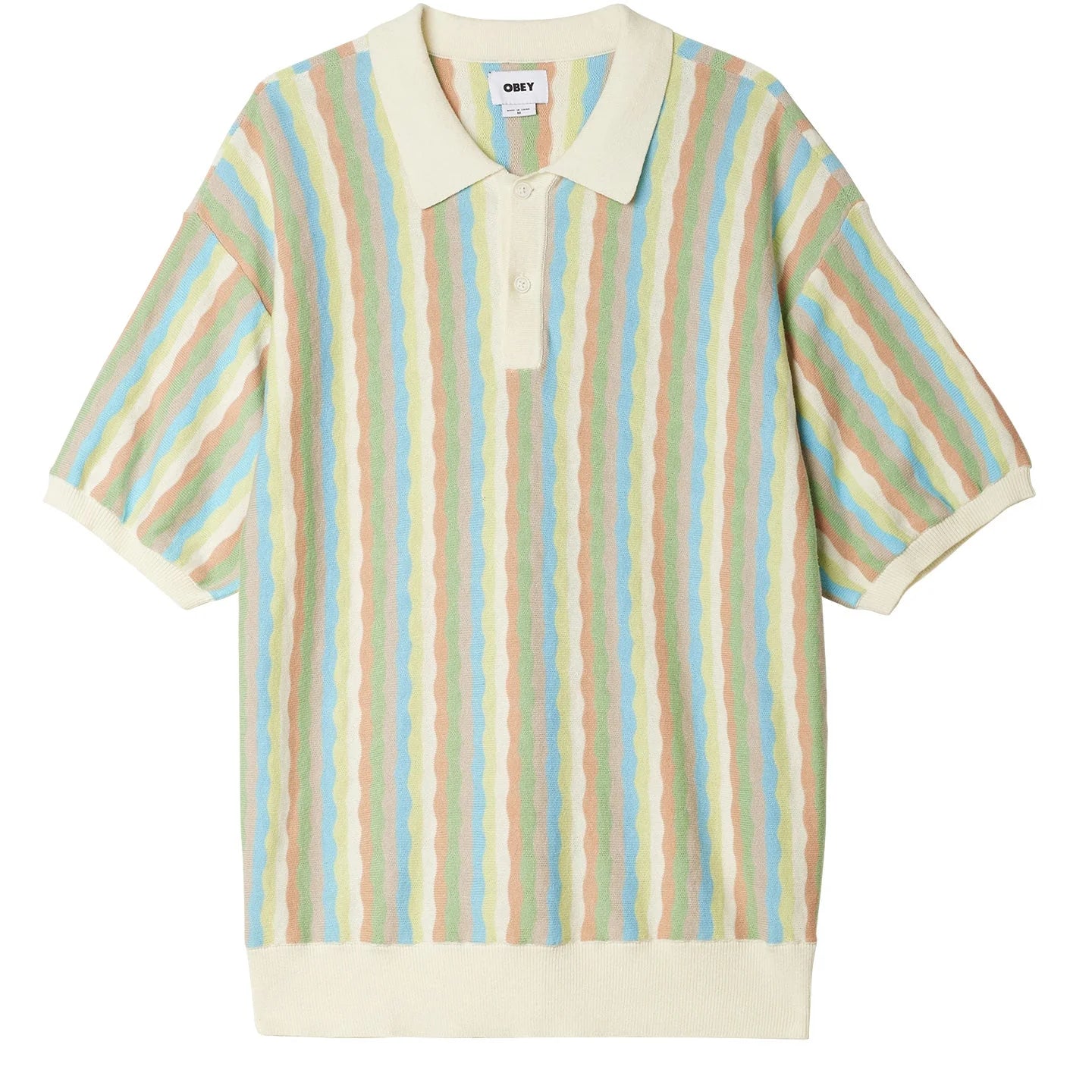 Obey Surface Polo Sweater - Unbleached Multi