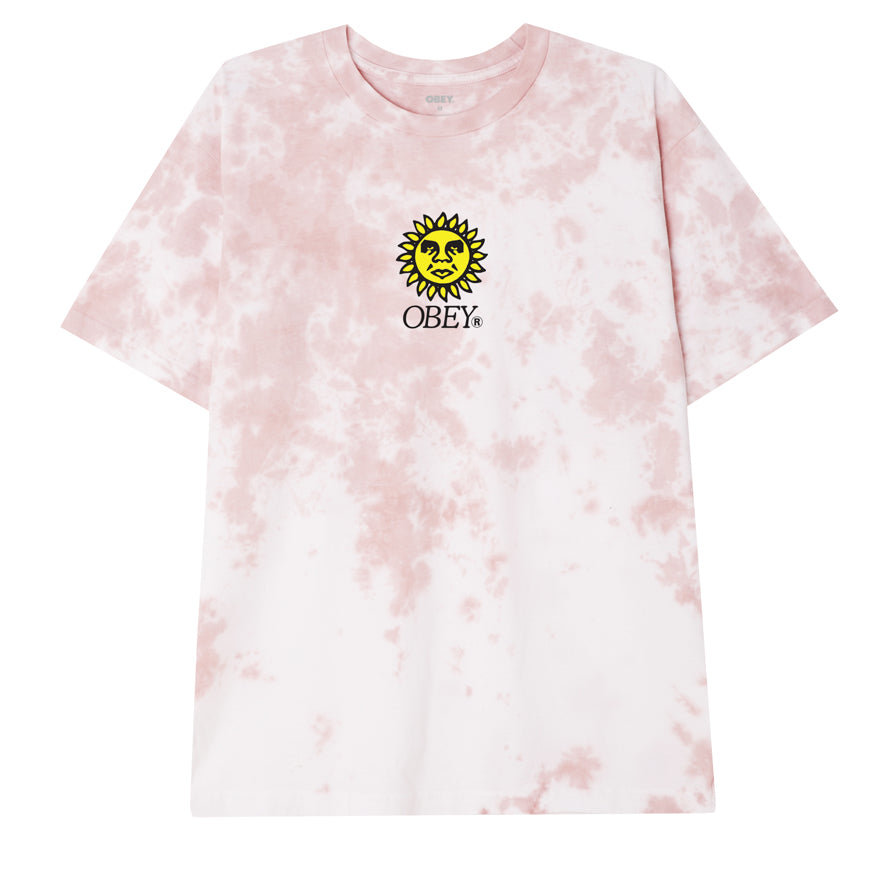 Obey Sunshine T-Shirt - Pink Clay Tie Dye