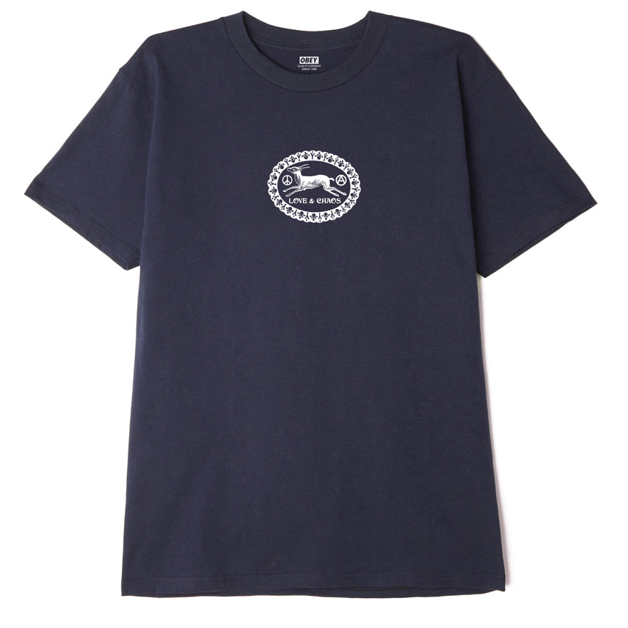 Obey Love and Chaos T-Shirt - Navy