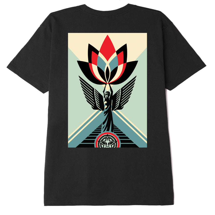 Obey Lotus Angel T-Shirt - Black