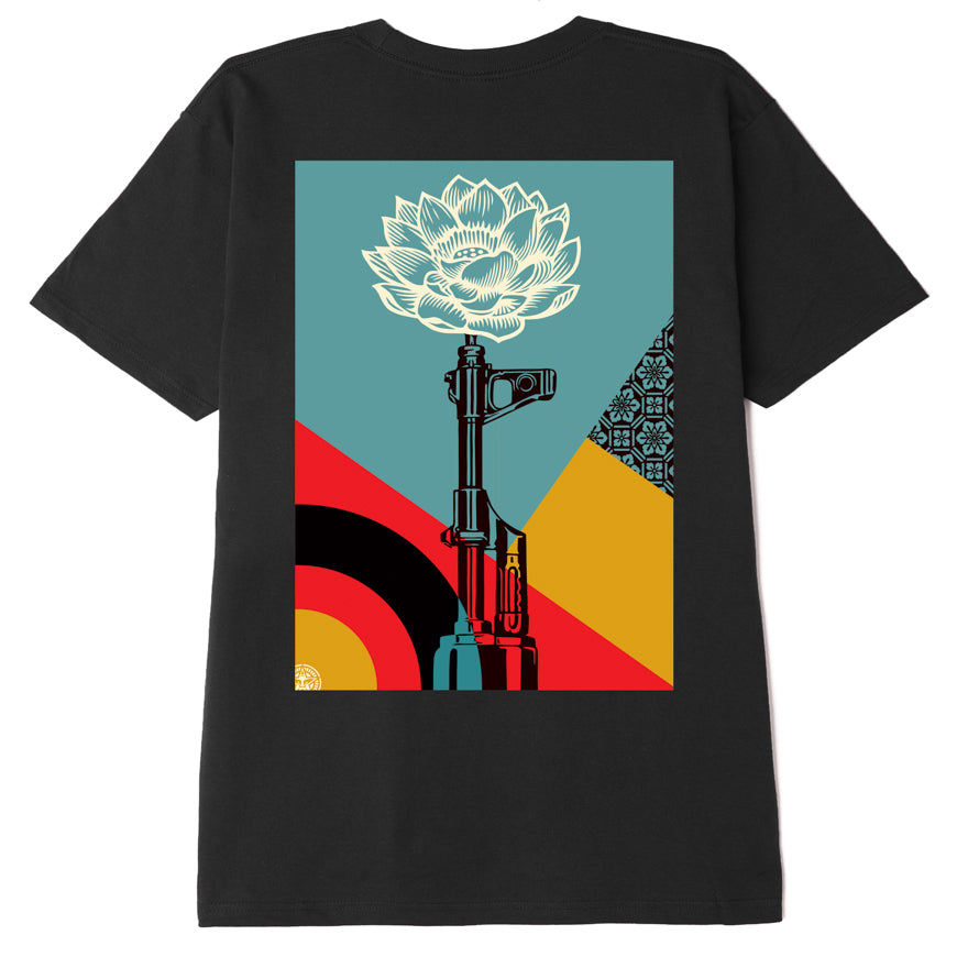 Obey AK-47 Lotus T-Shirt - Black