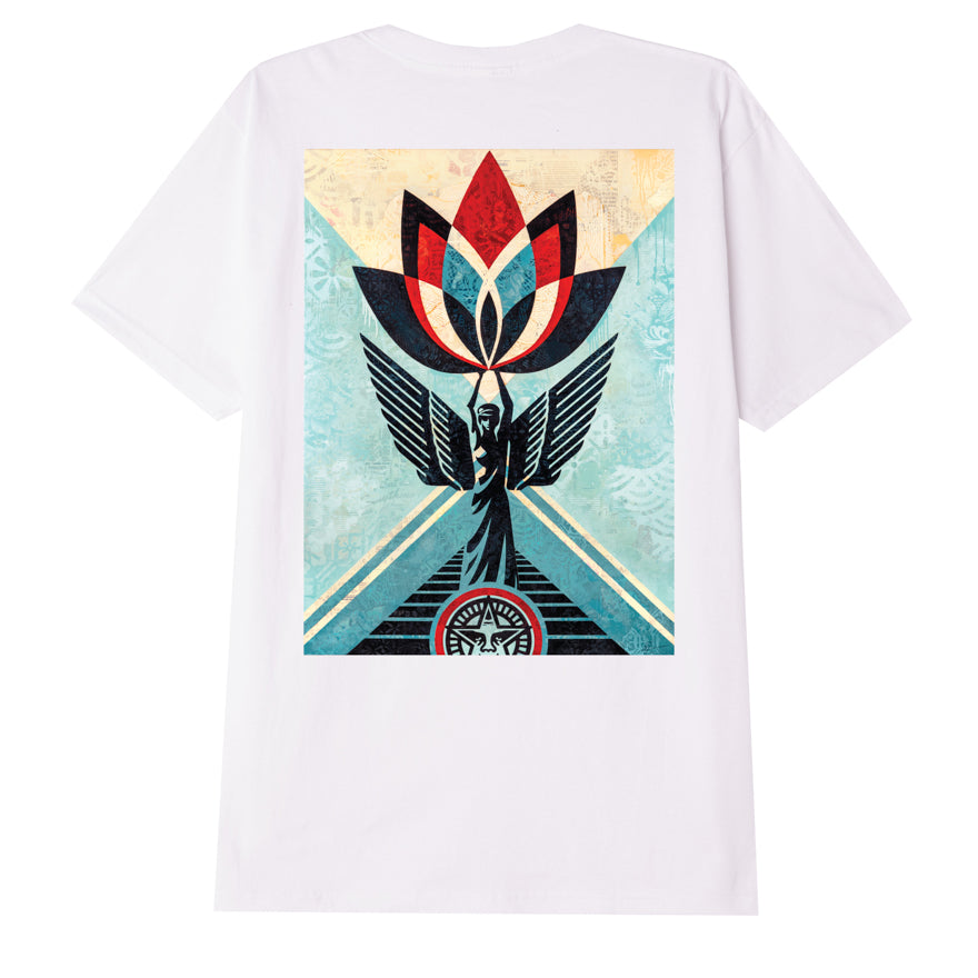 Obey Lotus Angel Canvas T-Shirt - White