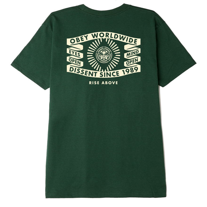 Obey Eyes Open Banner - Forest Green