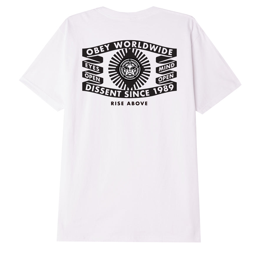 Obey Eyes Open Banner T-Shirt - White