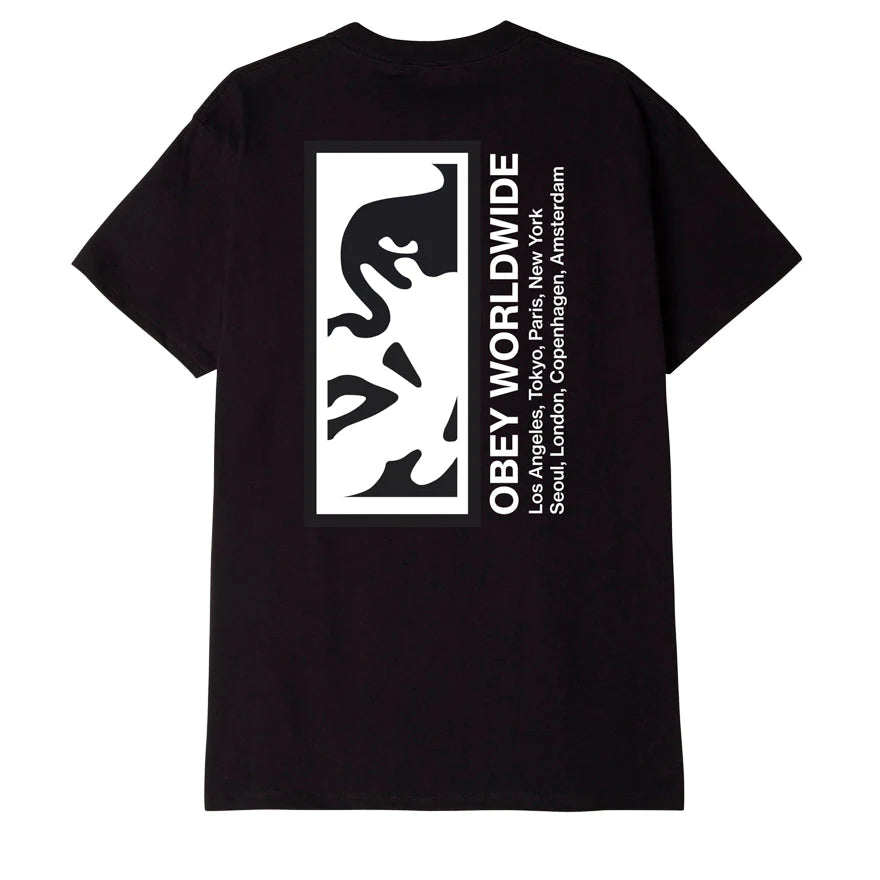 Obey Half Face Icon T-Shirt - Black