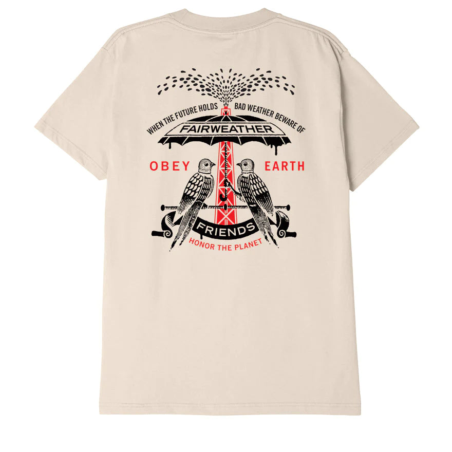 Obey Fairweather Friends T-Shirt - Cream