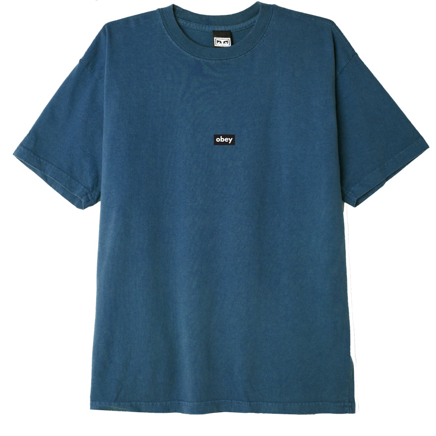 Obey Black Bar T-Shirt - Deep Ocean