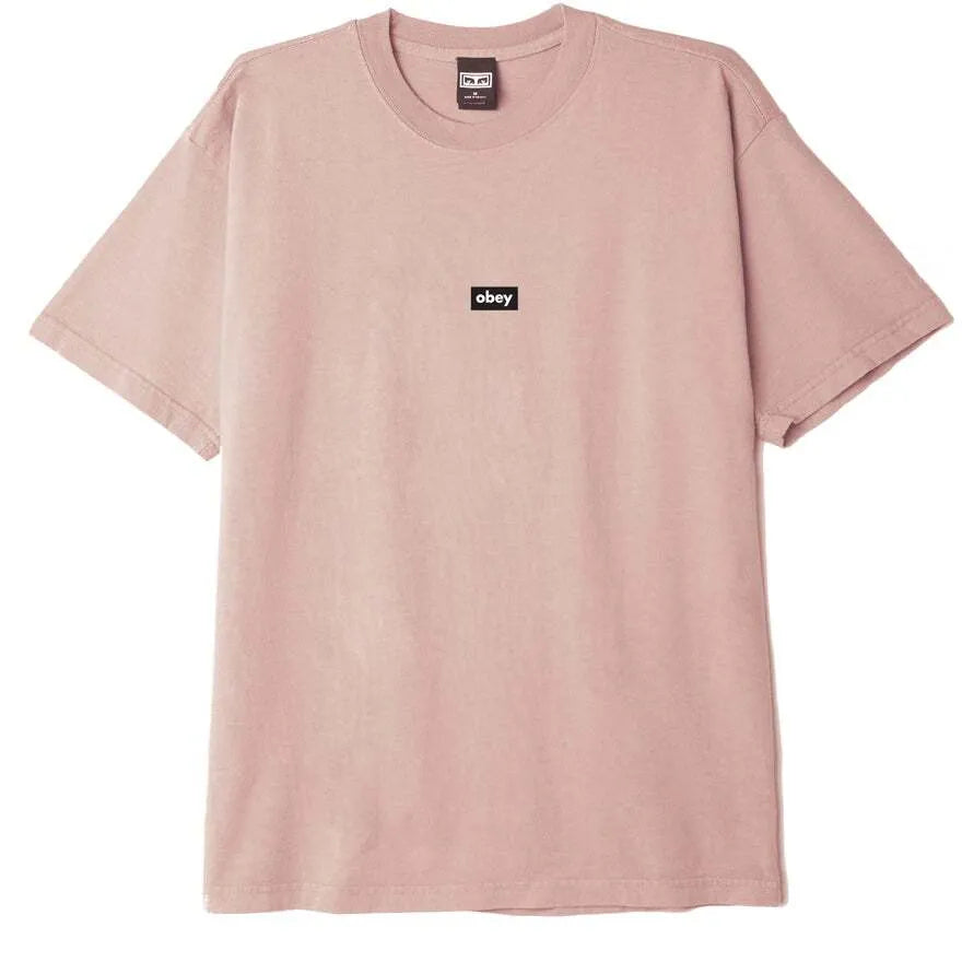 Obey Black Bar T-Shirt - Pink Clay