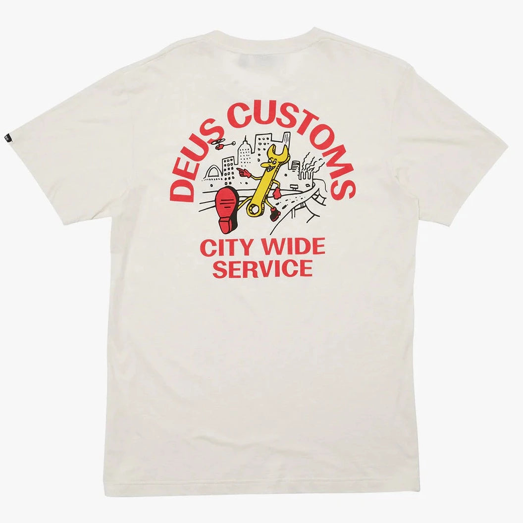 Deus Ex Machina City Wide T-Shirt - Vintage White