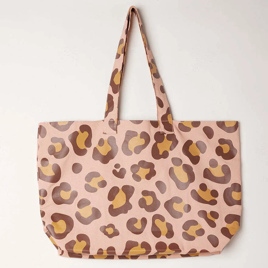 Obey Leopard Tote Bag - Pink Clay