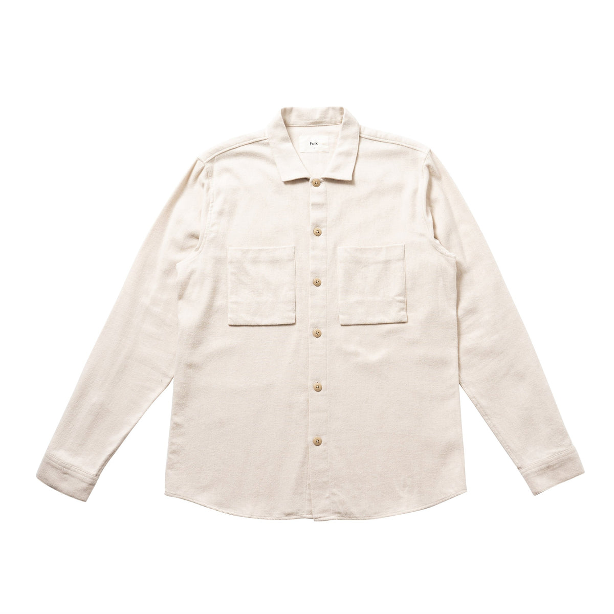Folk Shirt Jacket Brushed Ecru