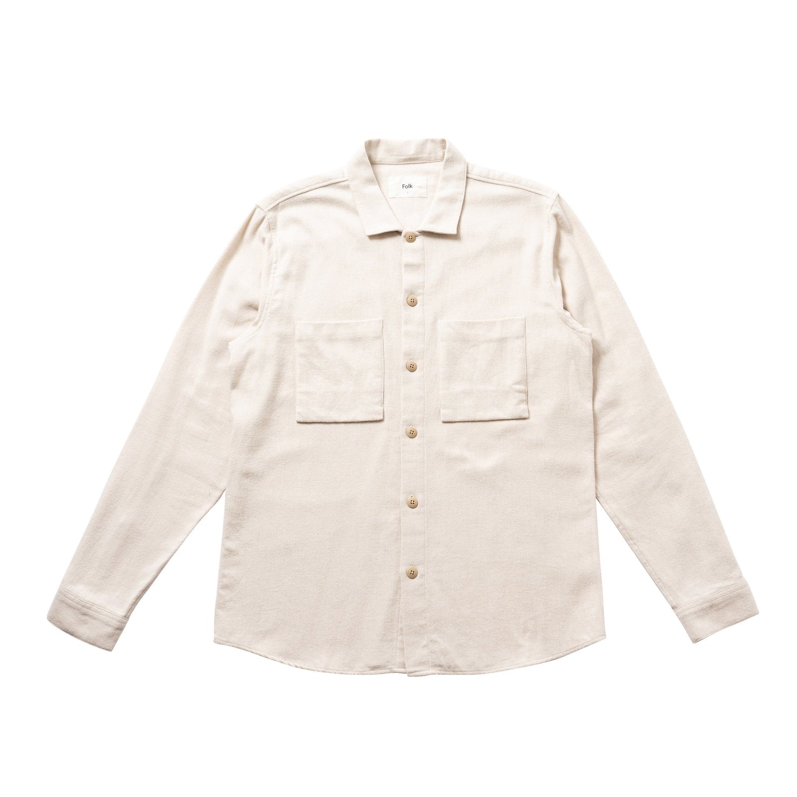Folk Shirt Jacket Brushed Ecru