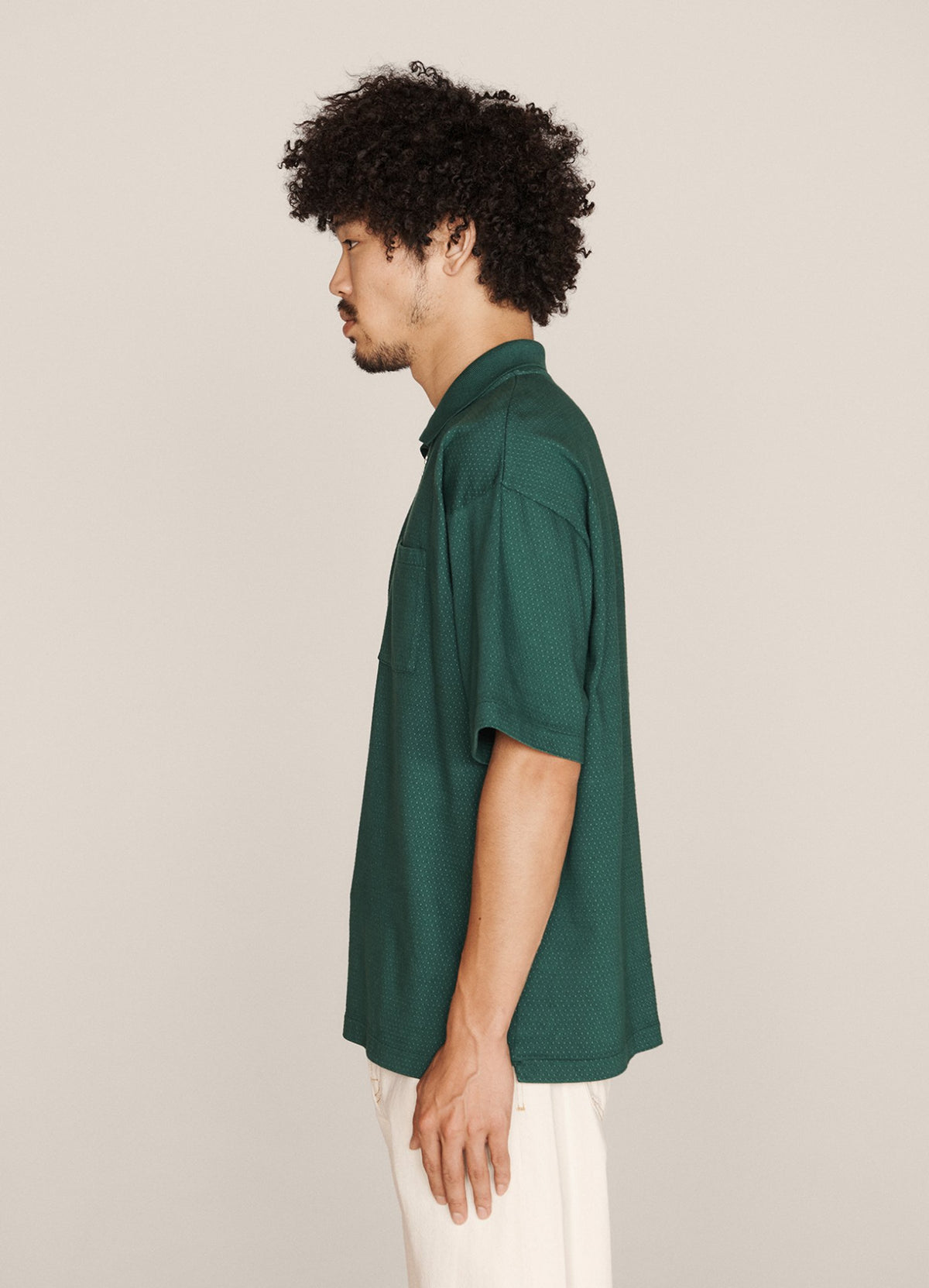 YMC Frat Zip Polo - Green