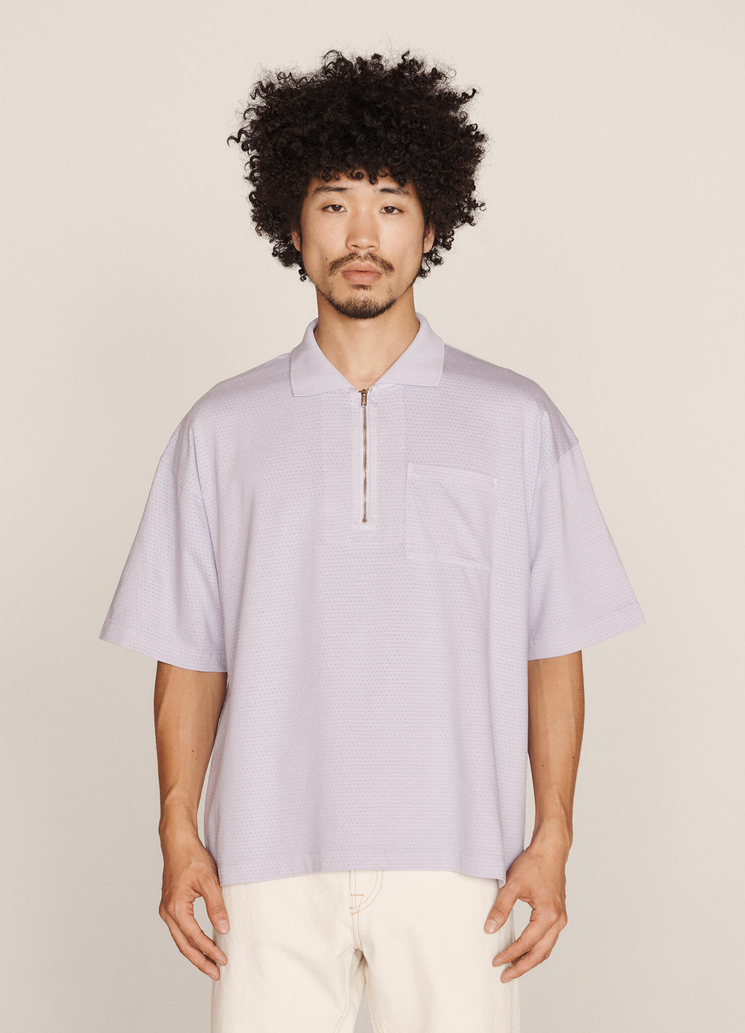 YMC Frat Zip Polo - Lilac