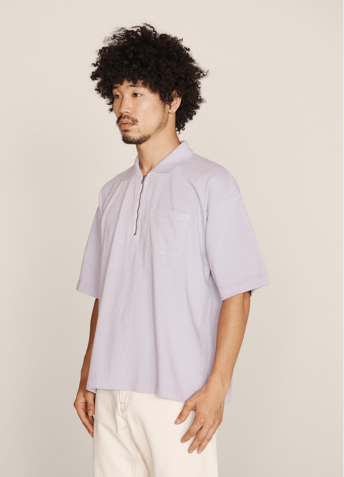 YMC Frat Zip Polo - Lilac