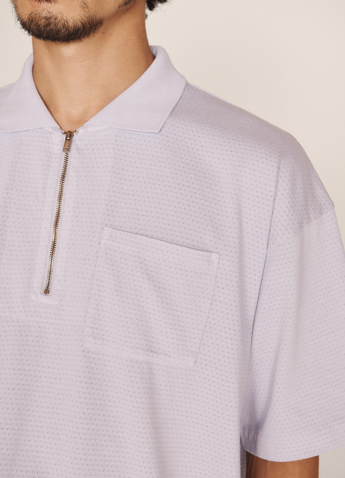 YMC Frat Zip Polo - Lilac