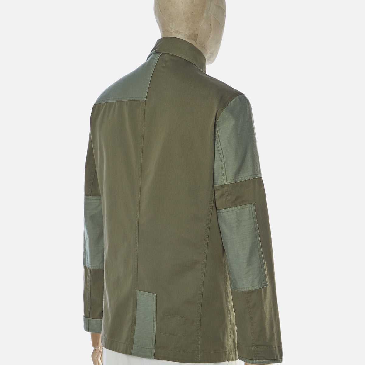 Universal Works Patched Mill Bakers Jacket Light Olive