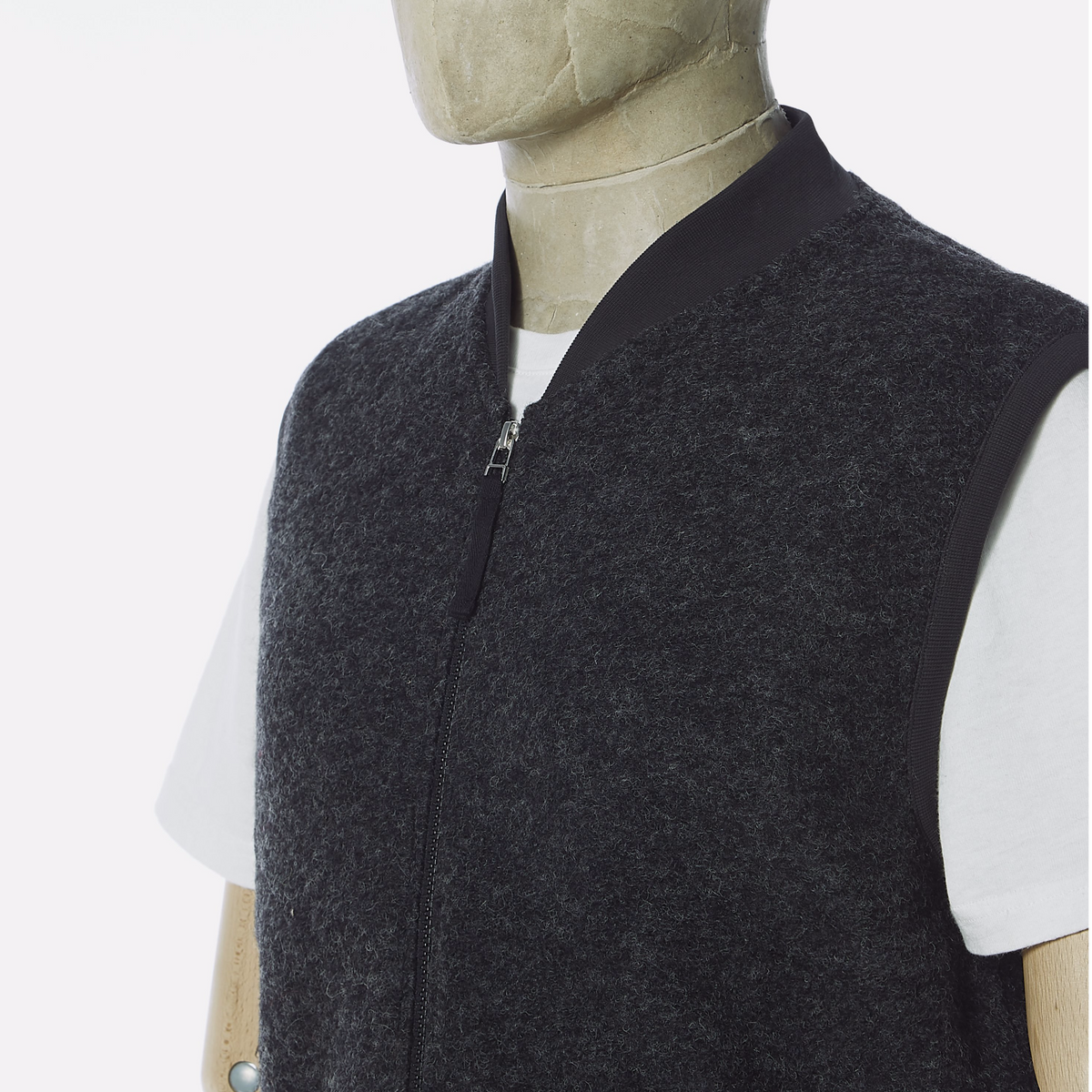 Universal Works Zip Waistcoat Charcoal