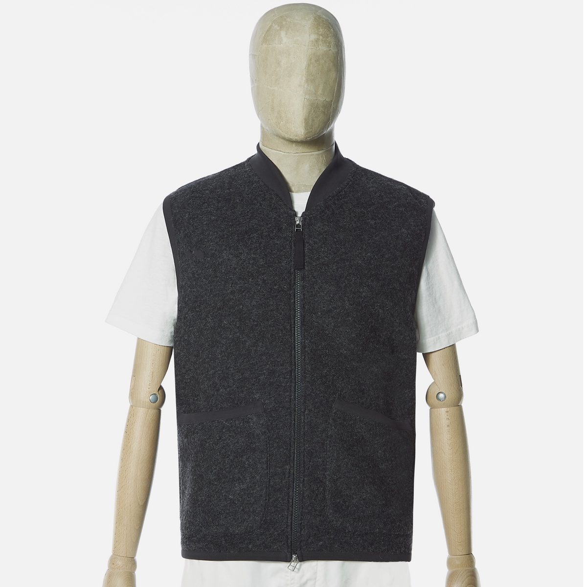 Universal Works Zip Waistcoat Charcoal