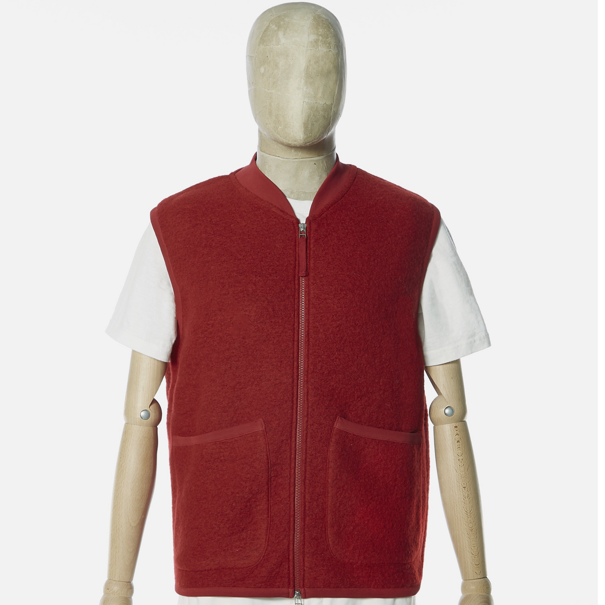 Universal Works Zip Waistcoat Red