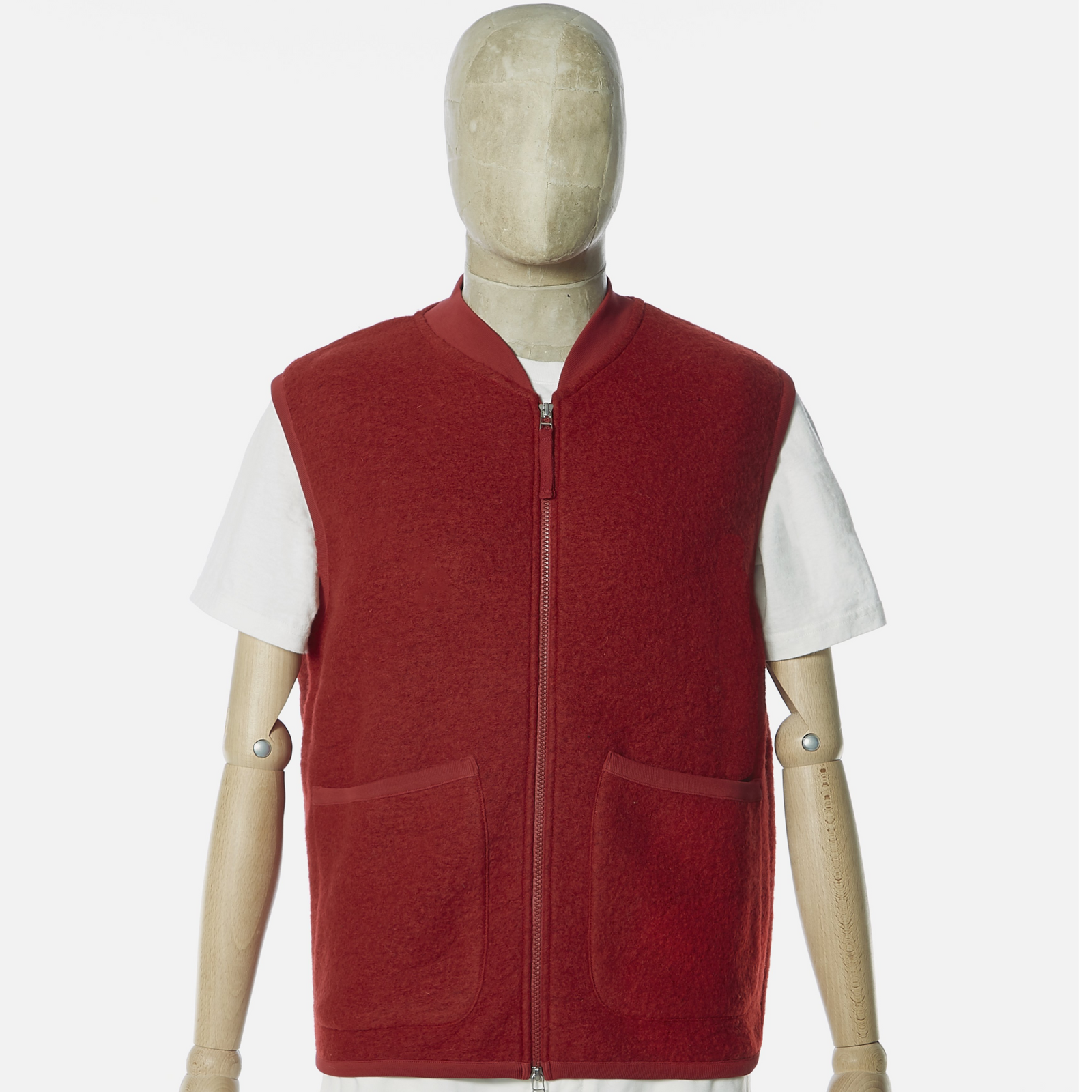 Universal Works Zip Waistcoat Red