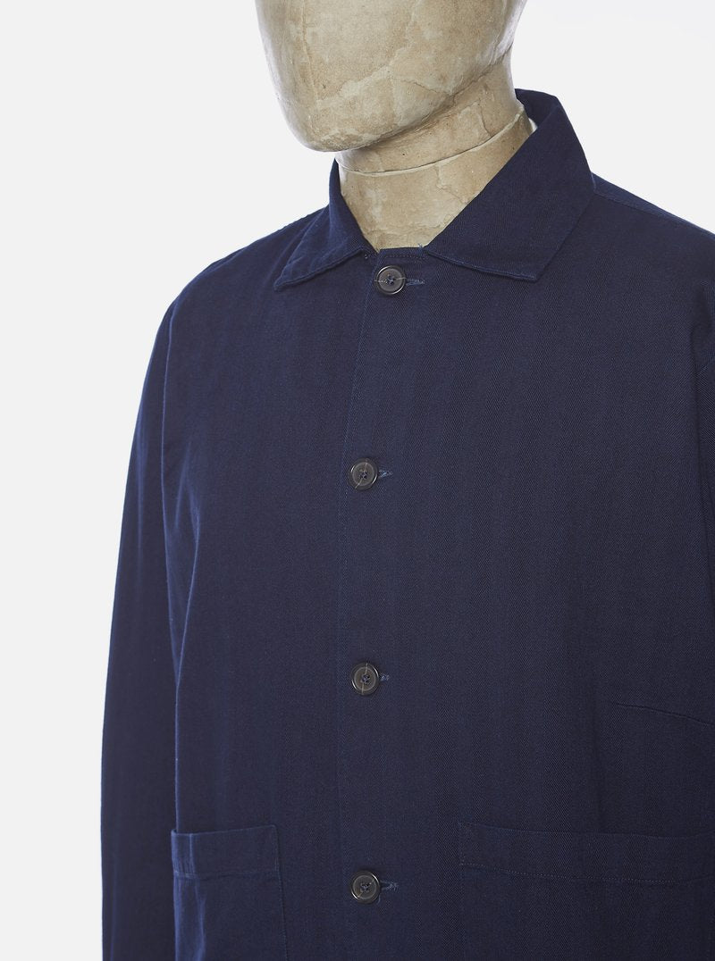 Universal Works Travail Shirt - Indigo Herringbone