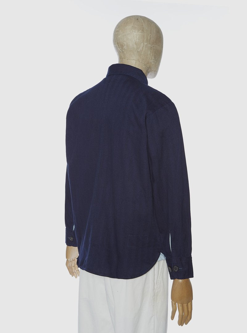 Universal Works Travail Shirt - Indigo Herringbone