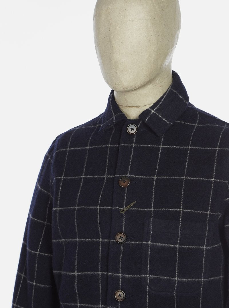 Universal Works Bakers Jacket - Navy Windowpane
