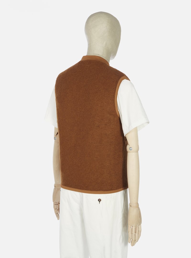 Universal Works Zip Waistcoat - Rust Wool