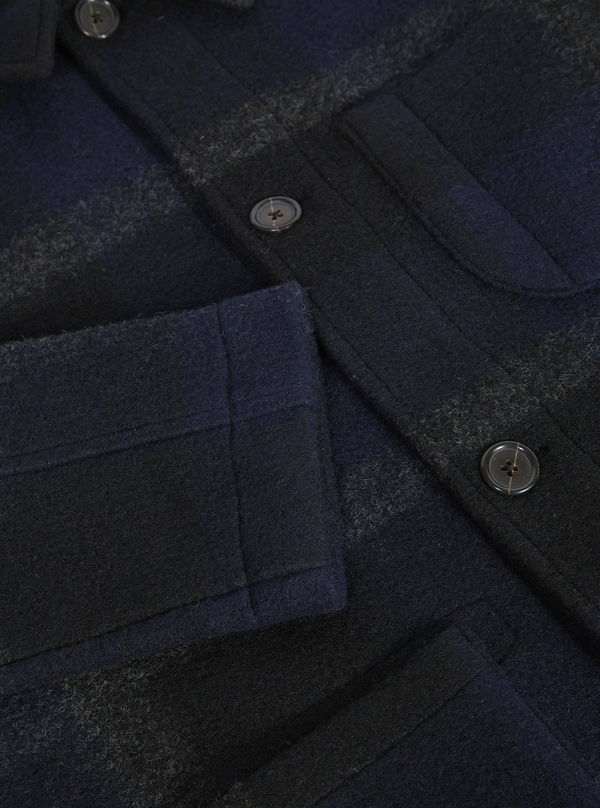 Universal Works Large Plaid Field Jacket - Navy / Yellow