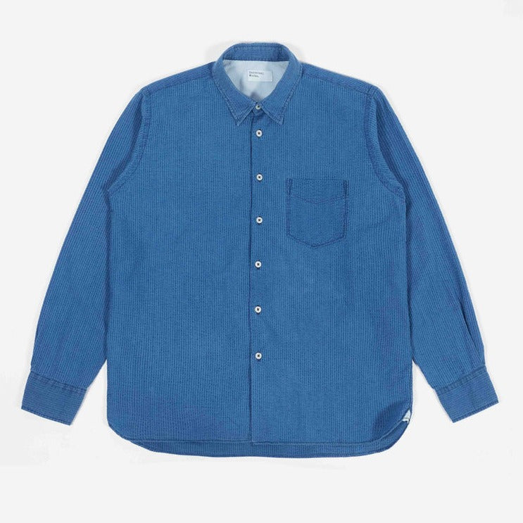 Universal Works Humber Shirt - Indigo Seersucker