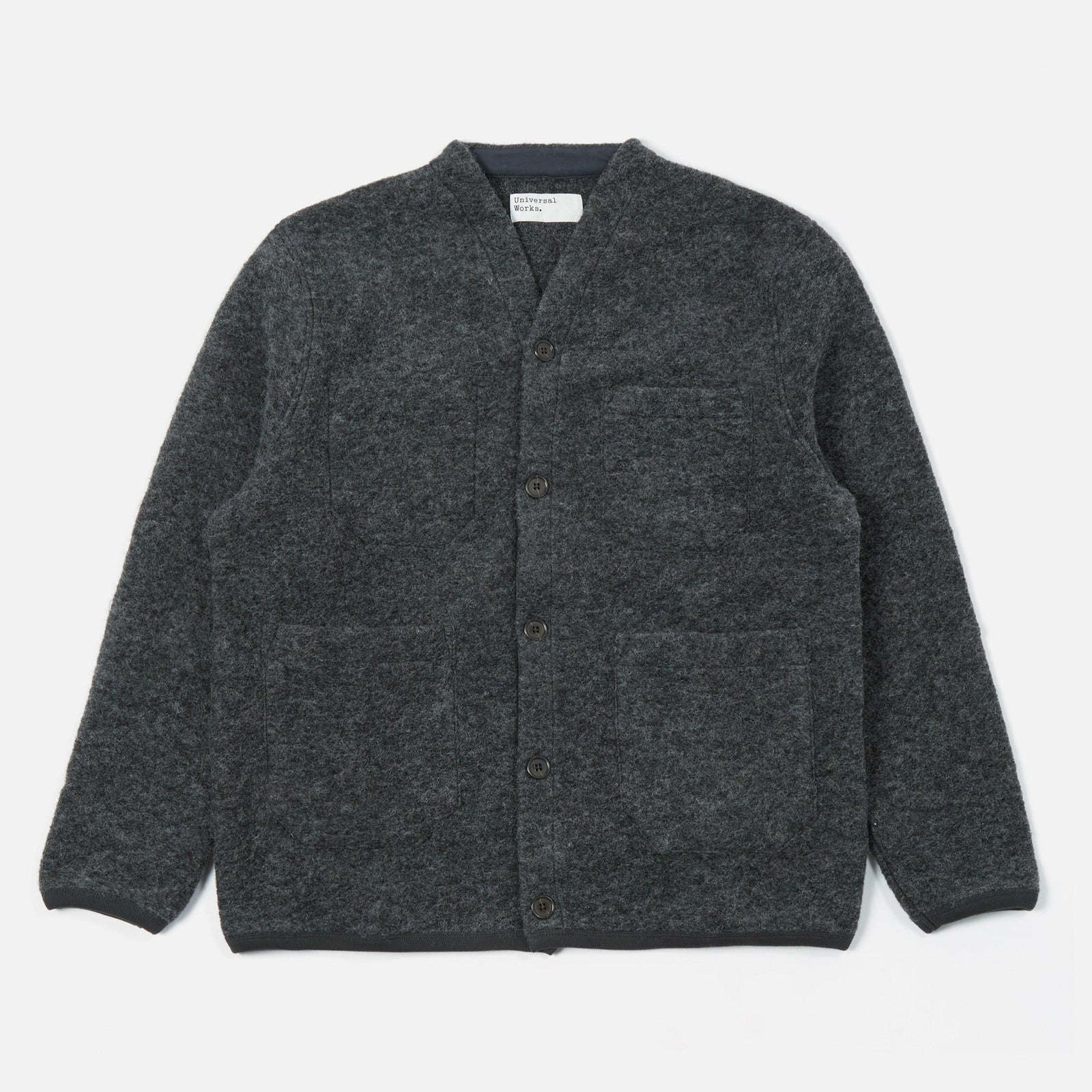 Universal Works Wool Cardigan - Charcoal