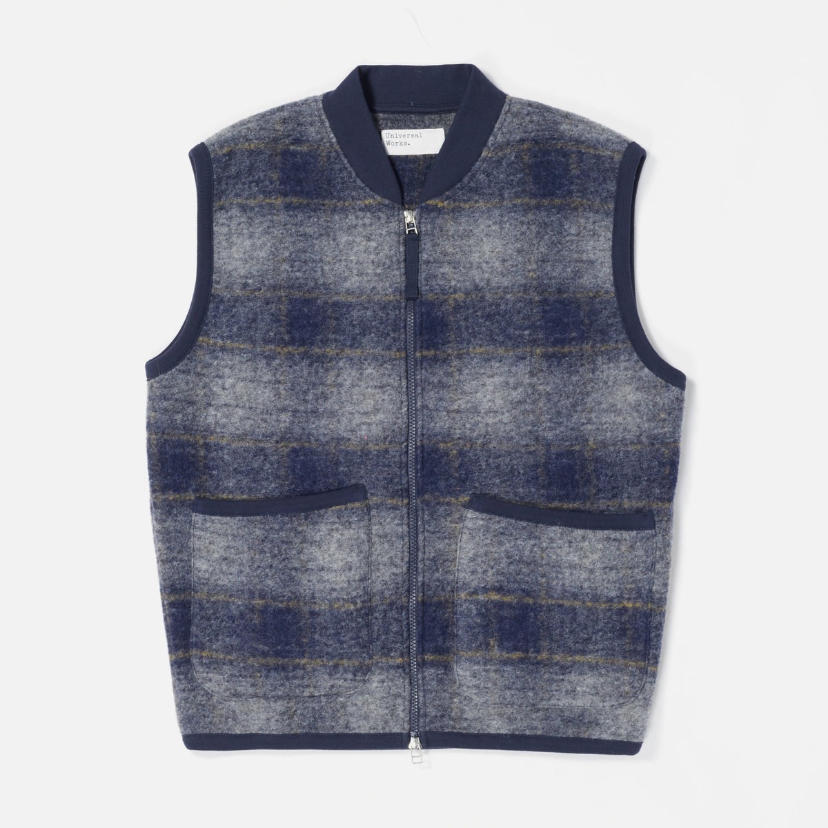 Universal Works Zip Waistcoat - Navy Wool