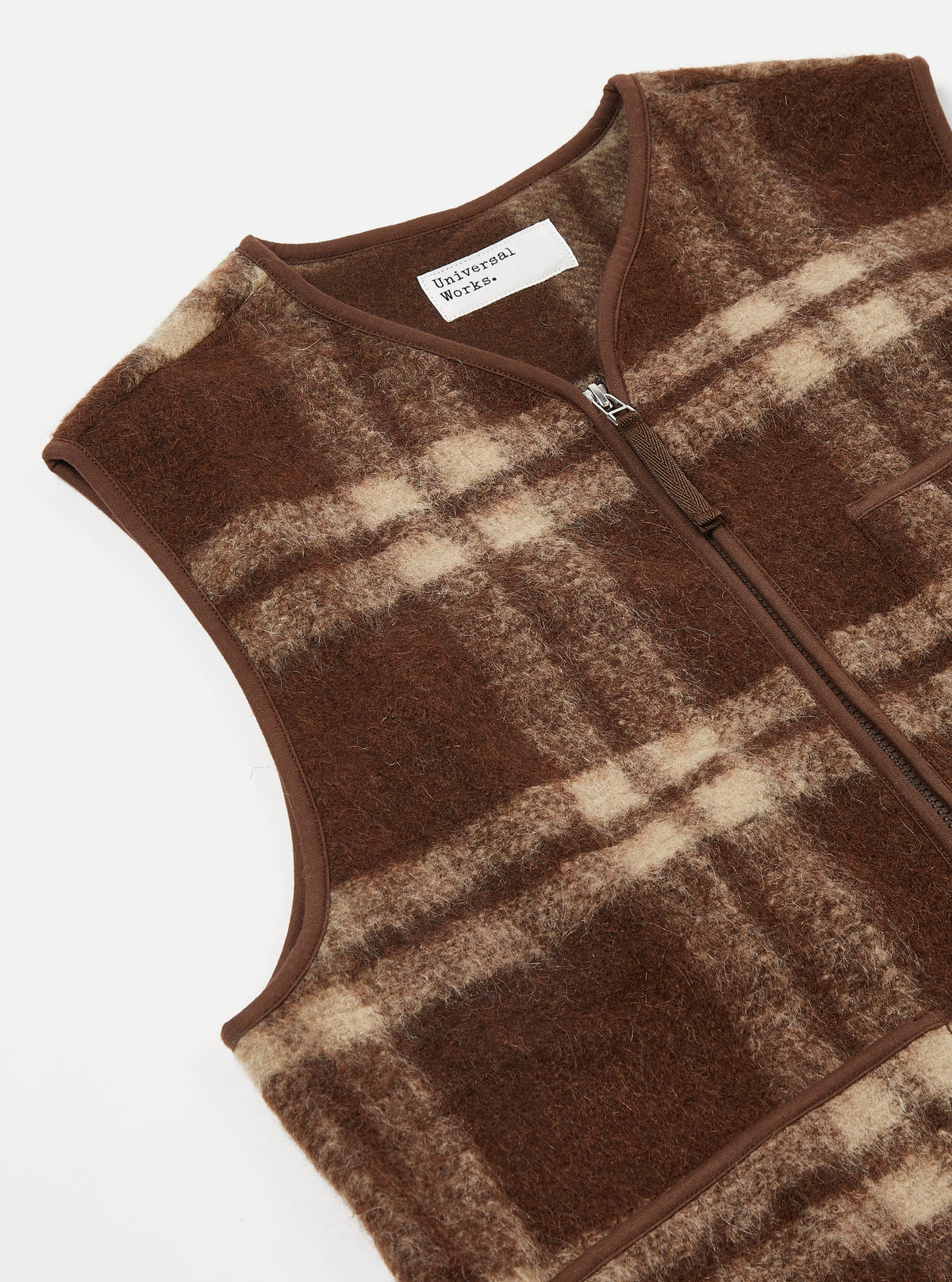 Universal Works Zip Gilet - Brown