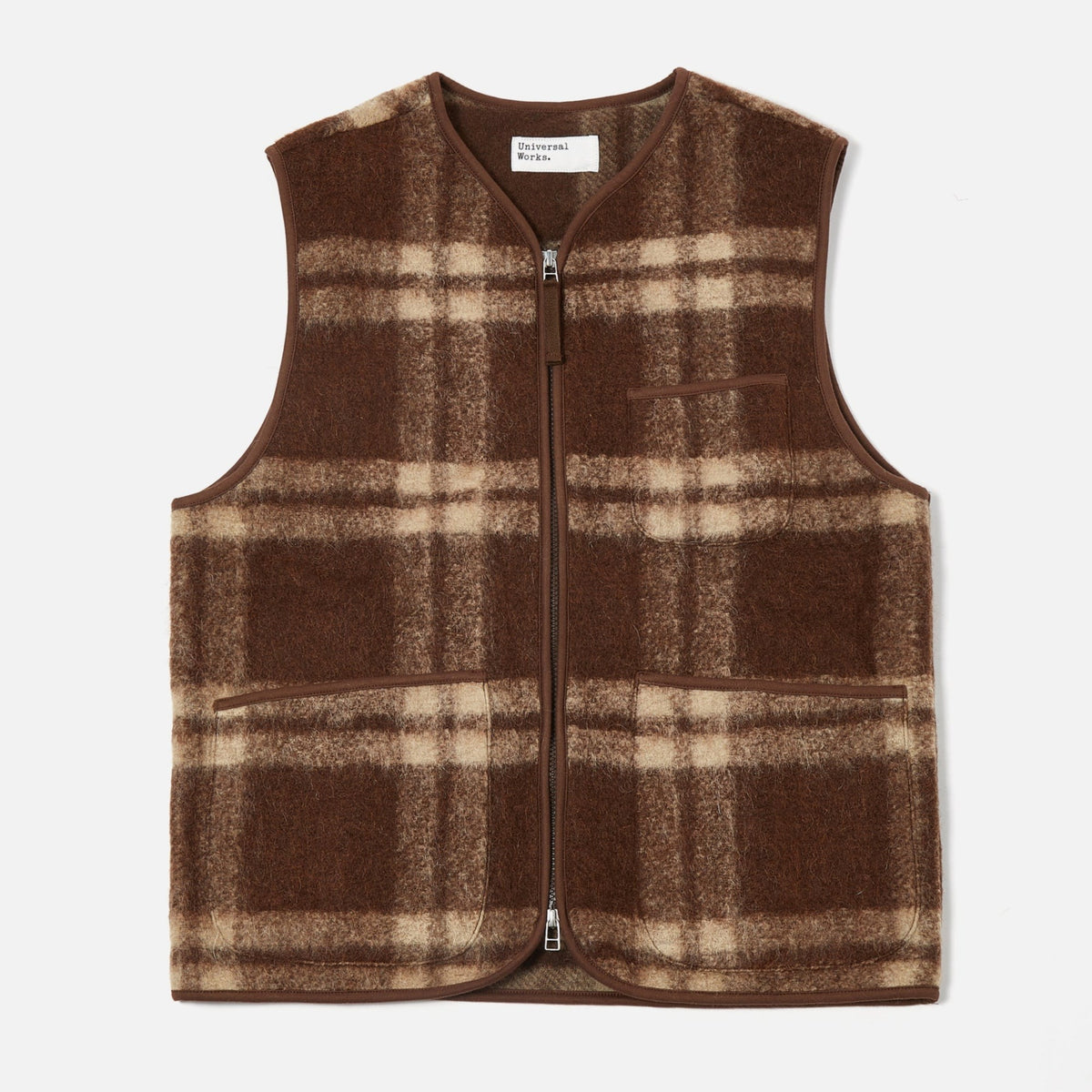 Universal Works Zip Gilet - Brown