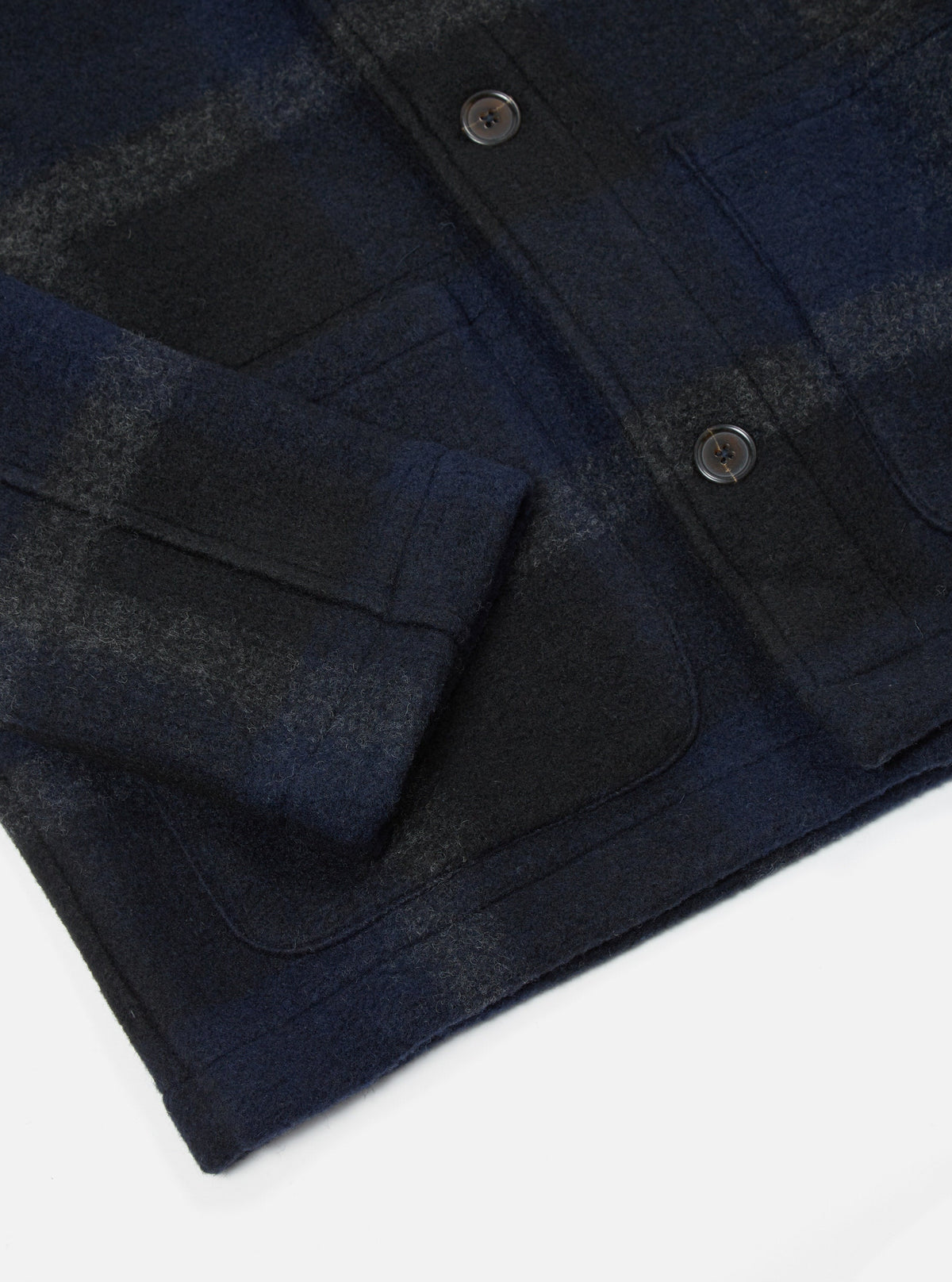 Universal Works Field Jacket - Large Plaid Black / Grey