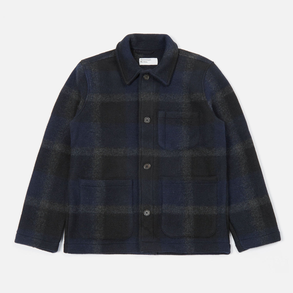 Universal Works Field Jacket - Large Plaid Black / Grey