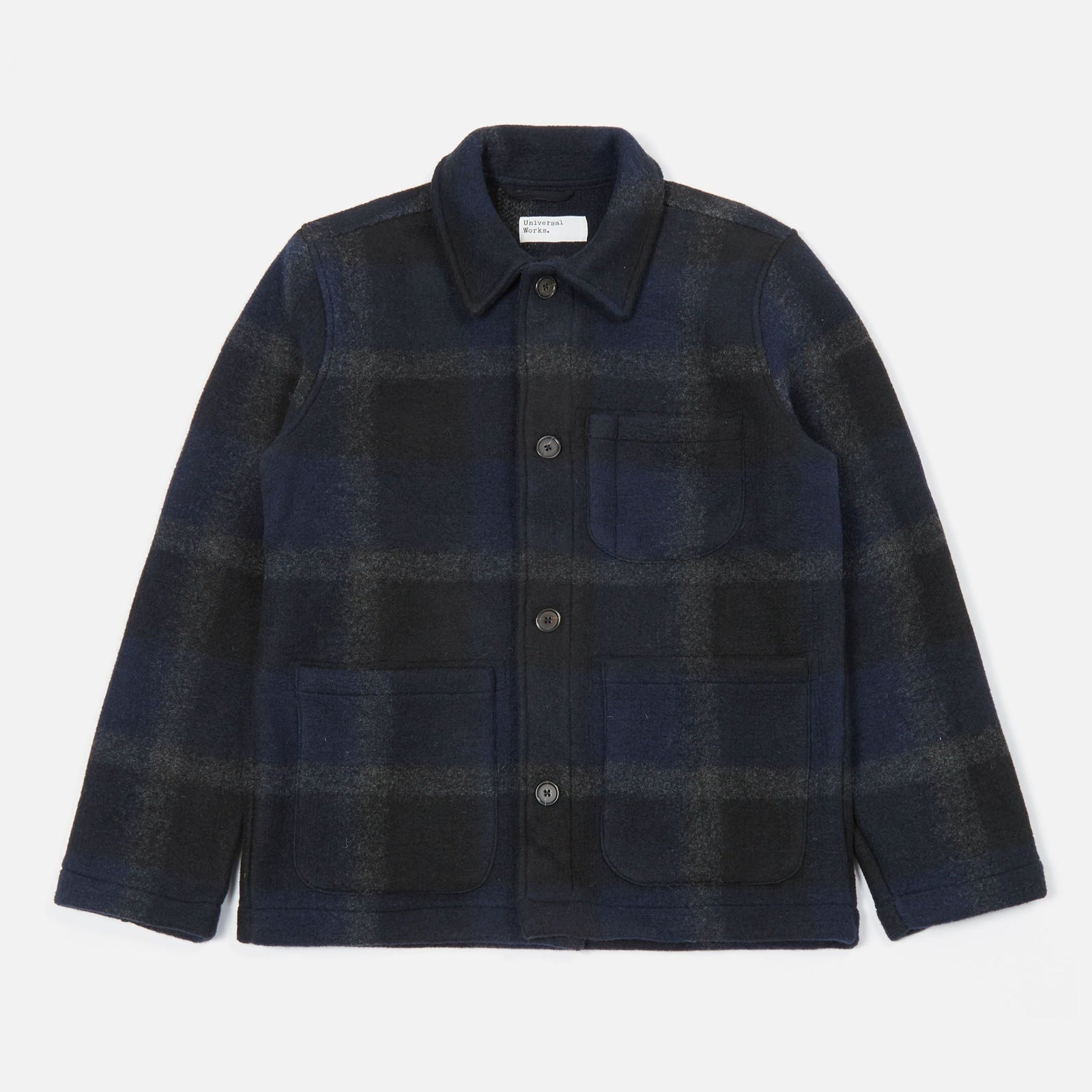 Universal Works Field Jacket - Large Plaid Black / Grey