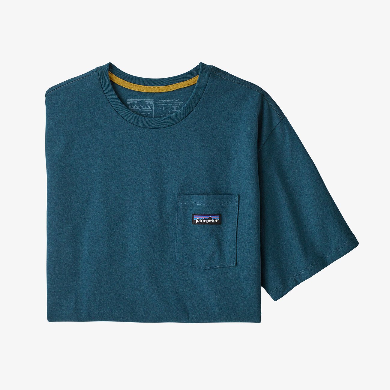 Patagonia P-6 Label Pocket T-Shirt - Abalone Blue