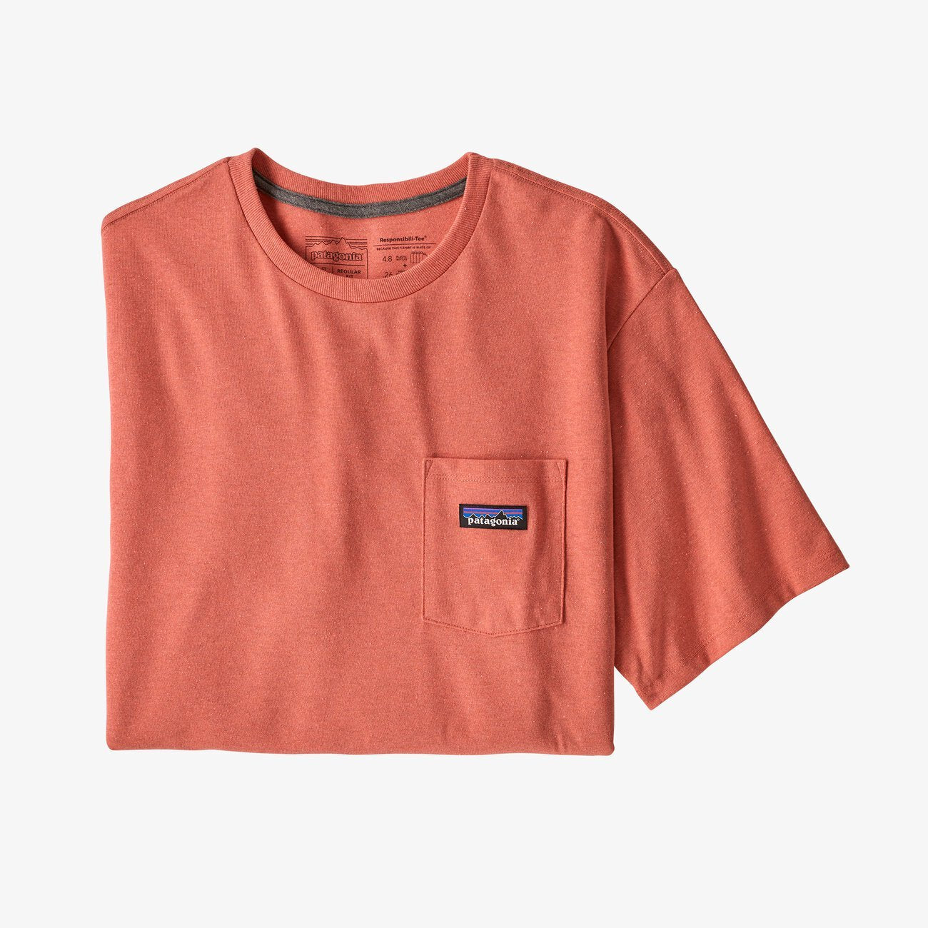 Patagonia P-6 Label Pocket T-Shirt - Coho Coral