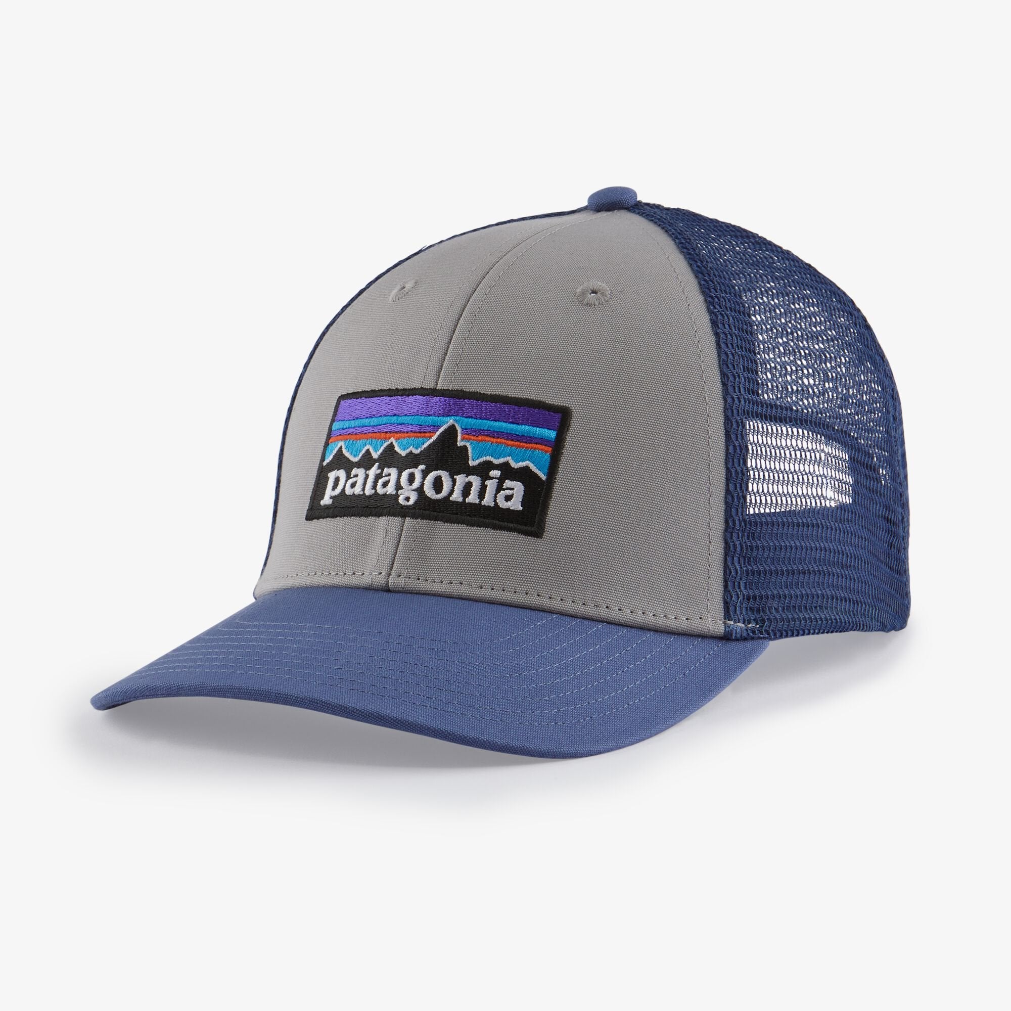 Patagonia P-6 Logo Lopro Trucker - Salt Grey / Current Blue