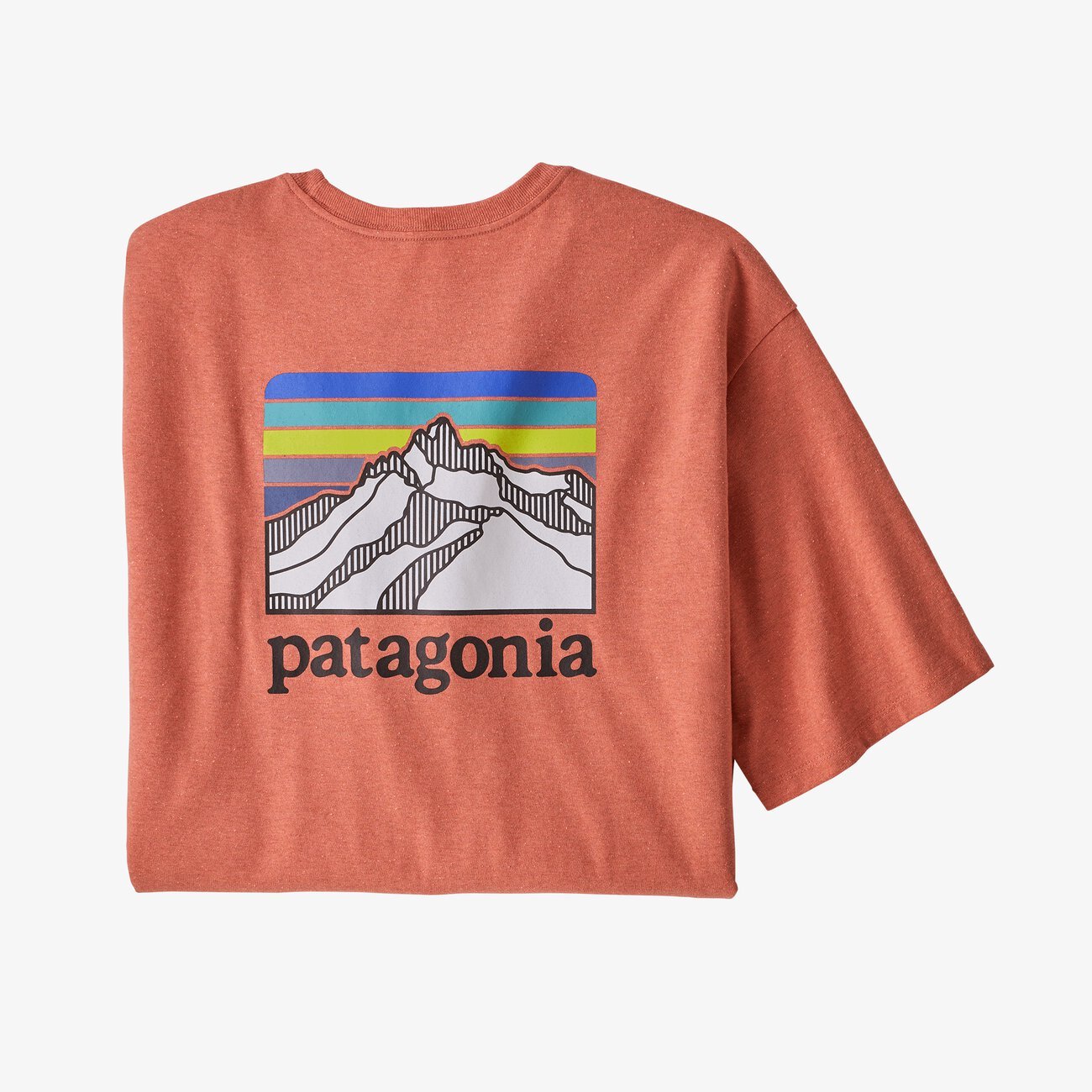 Patagonia Line Logo Ridge Pocket T-Shirt - Coho Coral