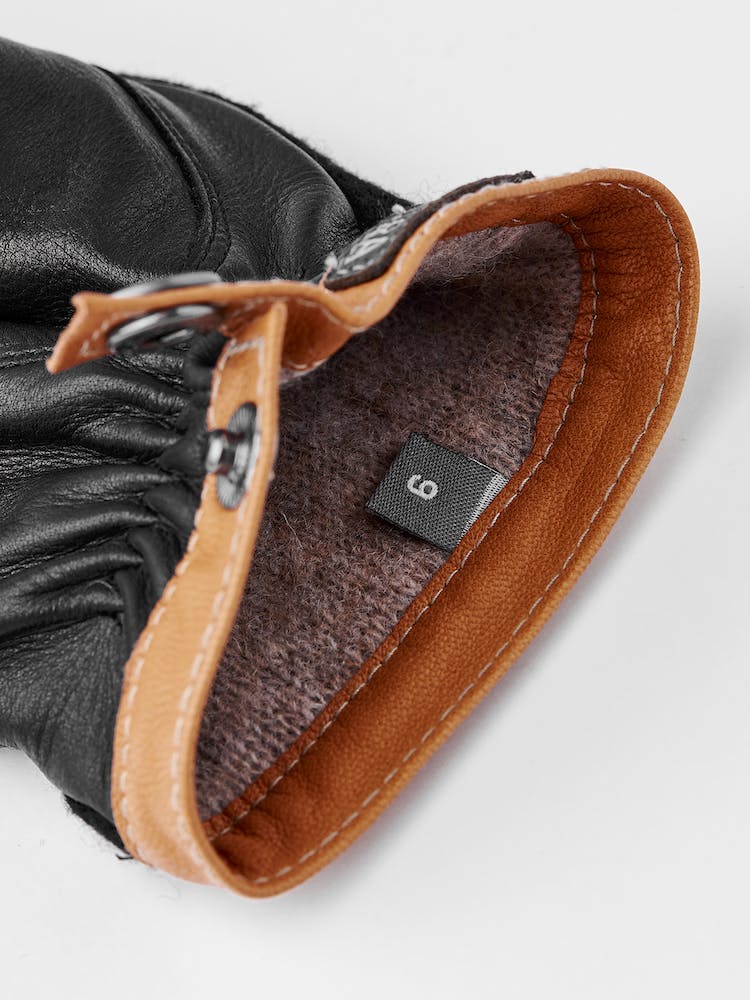 Hestra Deerskin Wool Tricot - Black / Black