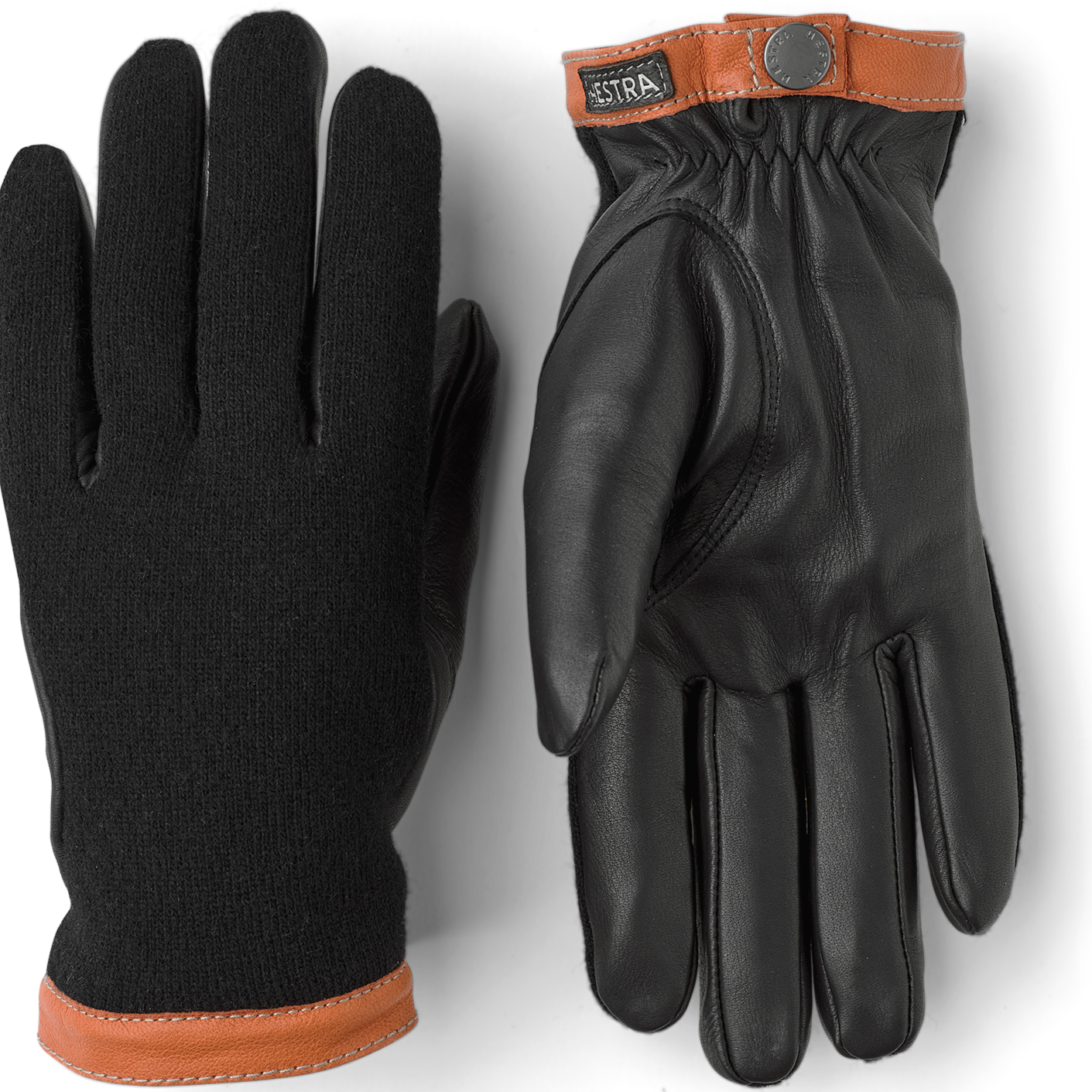 Hestra Deerskin Wool Tricot - Black / Black