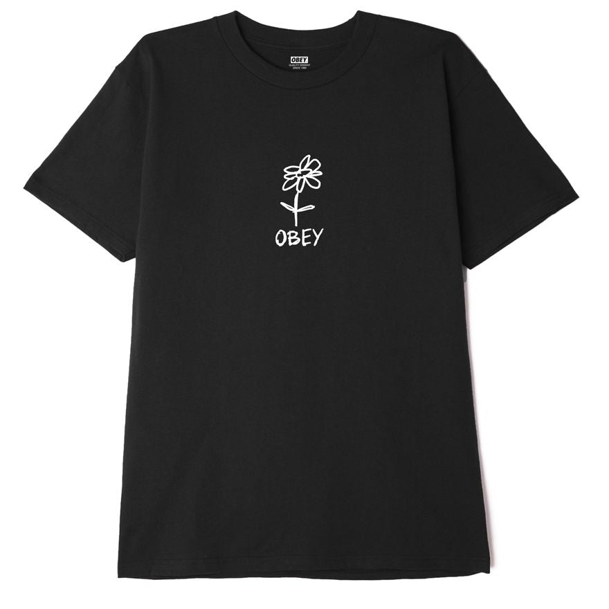 Obey Flower Doodle T-Shirt - Black