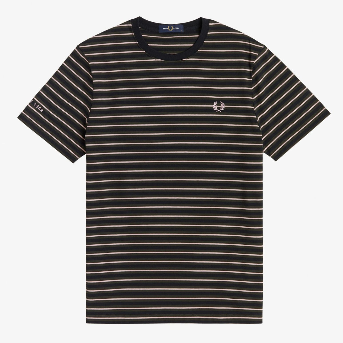 Fred Perry Fine Stripe T-Shirt - Hunting Green