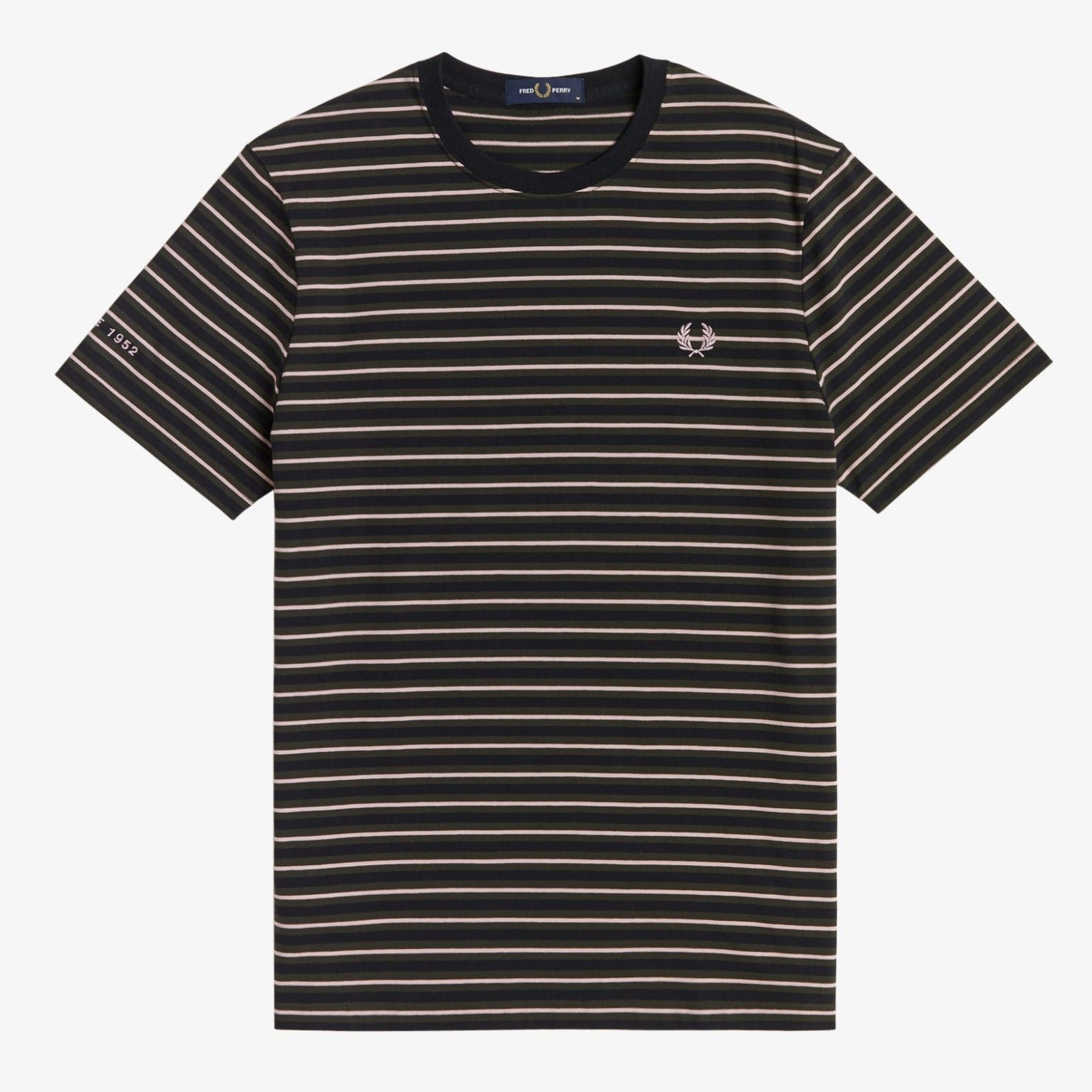 Fred Perry Fine Stripe T-Shirt - Hunting Green